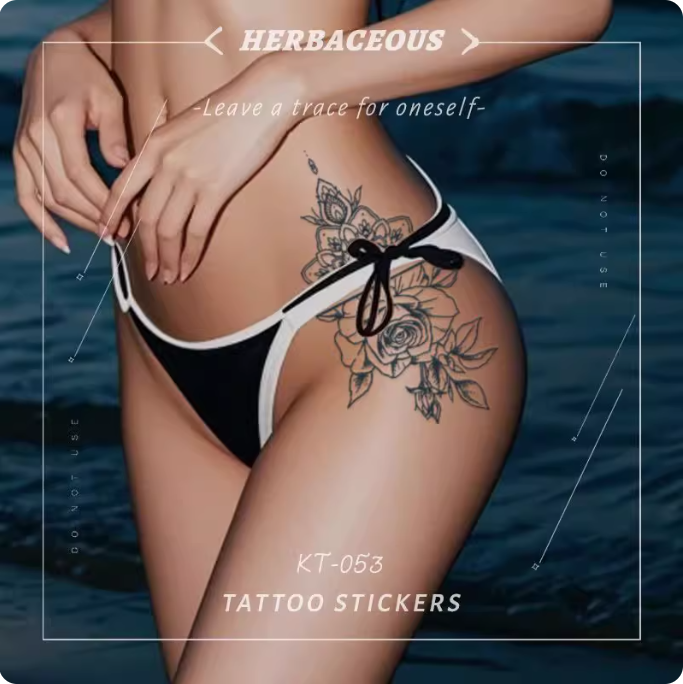 Autocollant tatouage floral