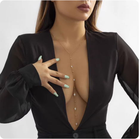 Collier chaîne longue dorée