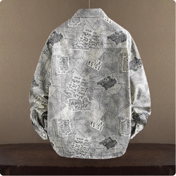 Chemise en jean imprimée