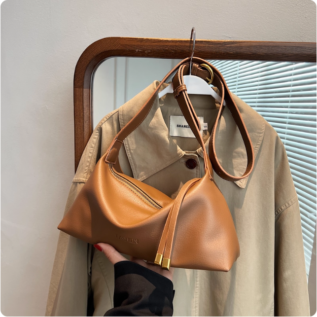 Sac à main en cuir marron