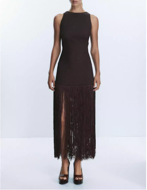 Robe noire à franges