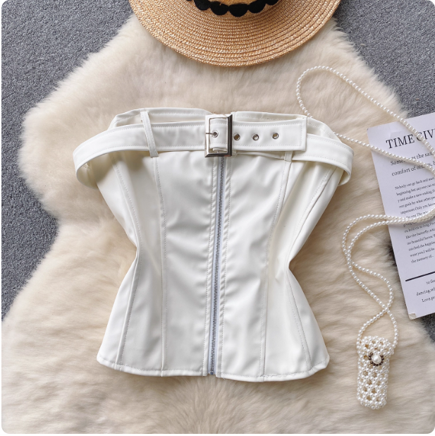 Bustier en simili cuir