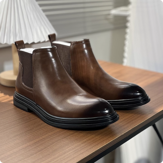 Bottines en cuir pour hommes
