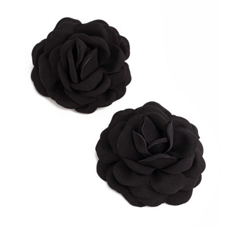 Grande barrette fleur en tissu rose