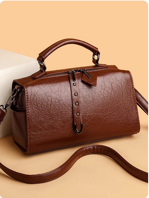 Sac à main en cuir marron