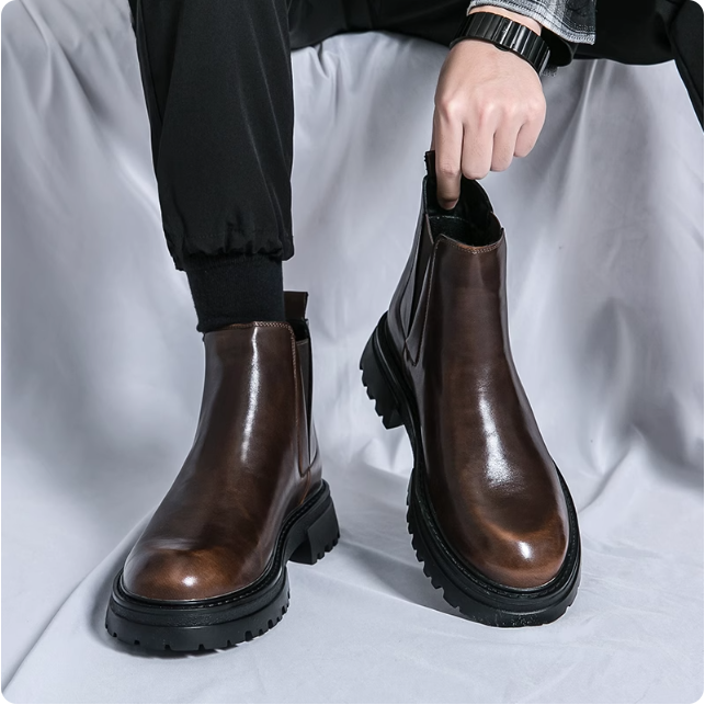 Bottes Chelsea en cuir noir