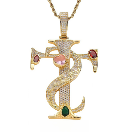 Collier pendentif serpent doré