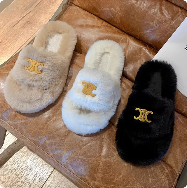 Pantoufles en fourrure luxueuses