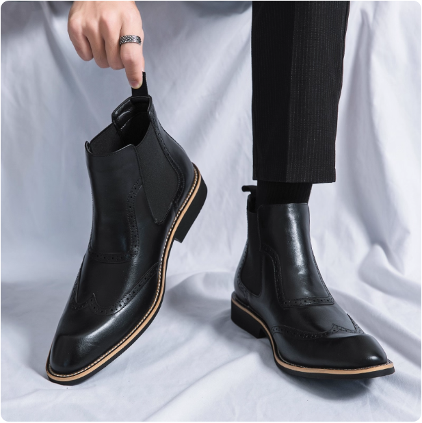 Bottes Chelsea en cuir marron