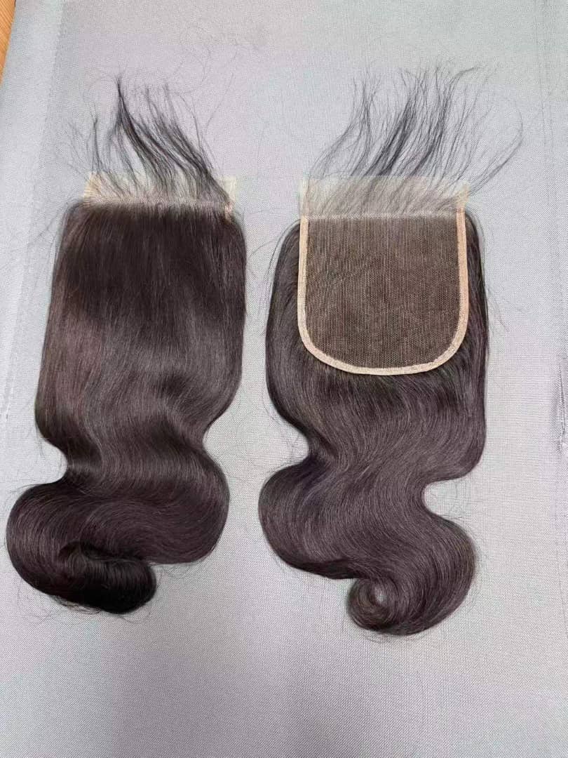 5*5 Bone Straight Closure Stock