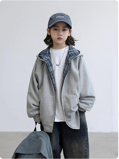 Veste à capuche réversible enfant