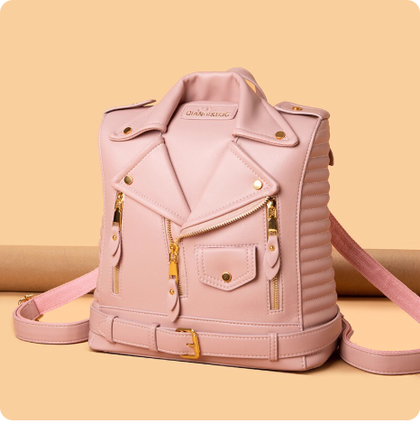 Sac à dos en cuir style blouson