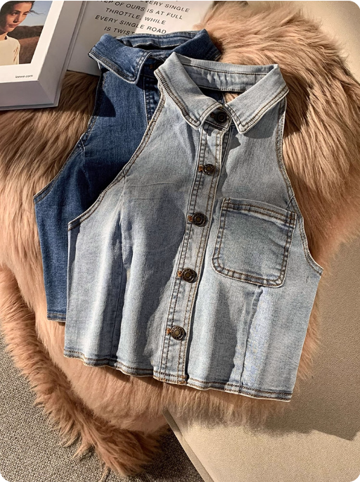 Gilets en jean sans manches