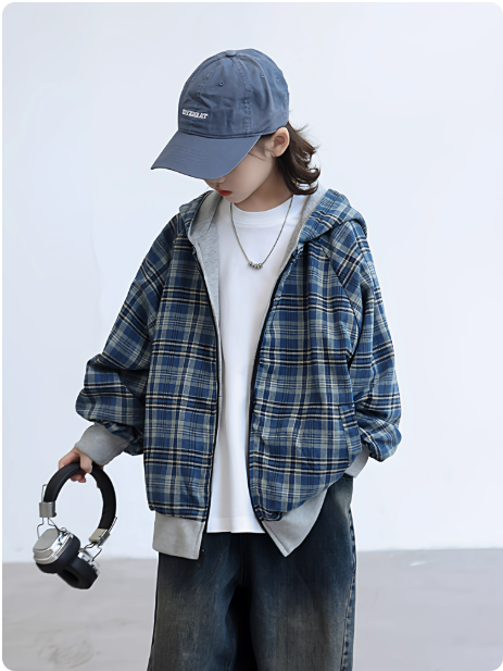 Veste à capuche réversible enfant