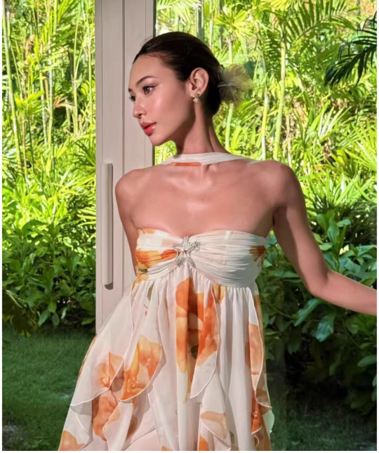 Robe longue de plage blanche