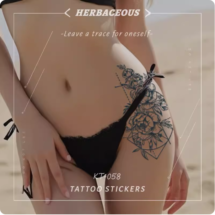 Autocollant tatouage floral