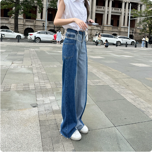 Jean femme bicolore