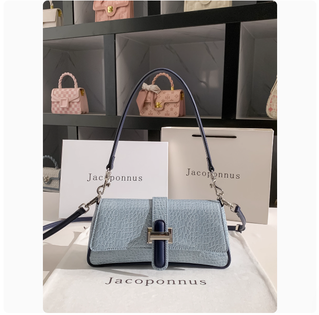 Sac à main Jacoponnus en cuir bleu