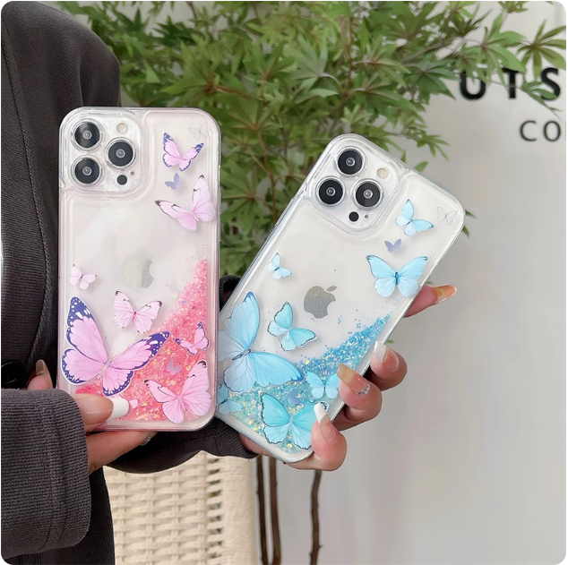 Coque de téléphone lumineuse papillon