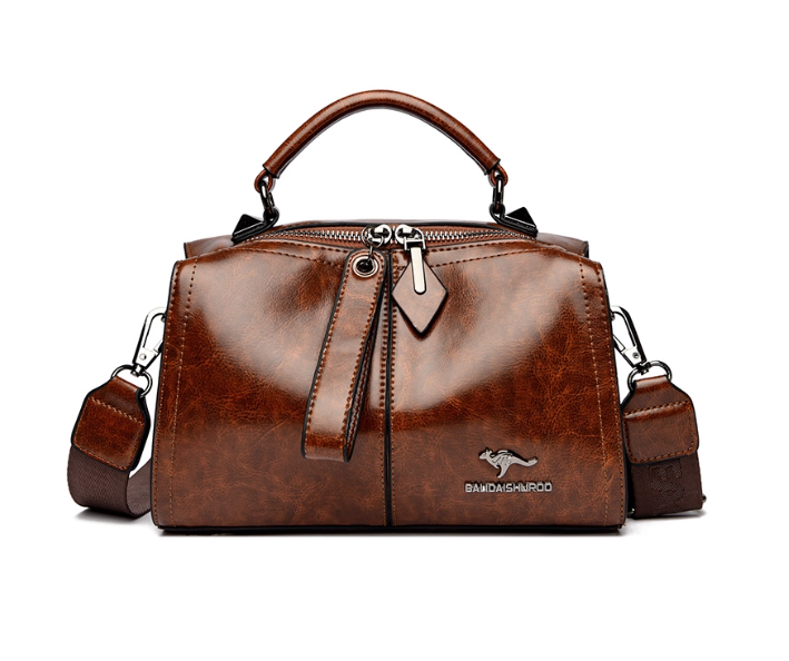 Sac à main en cuir brun
