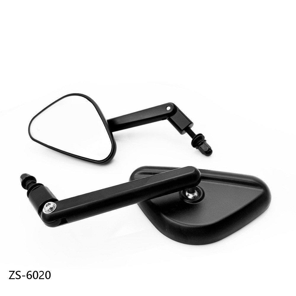 Adjustable Triangular Retro Motorcycle Mirrors - Aluminum Alloy