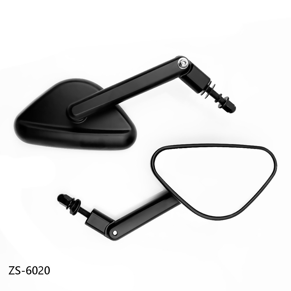 Adjustable Triangular Retro Motorcycle Mirrors - Aluminum Alloy