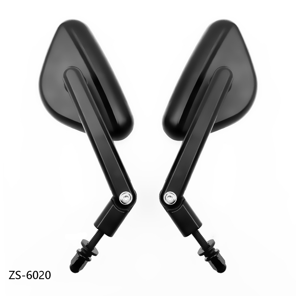 Adjustable Triangular Retro Motorcycle Mirrors - Aluminum Alloy