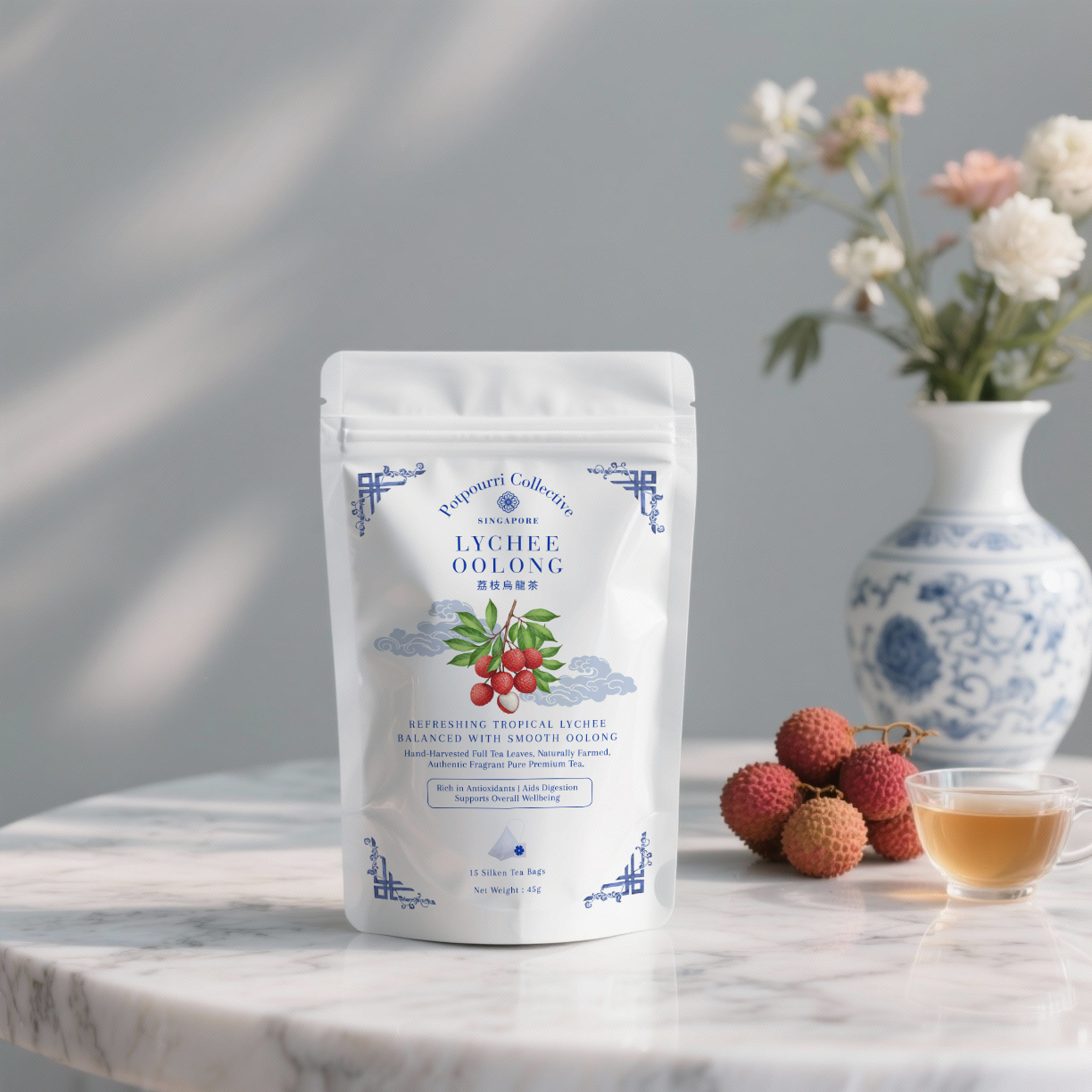 Lychee Oolong Tea - 15 Silken Tea Bags