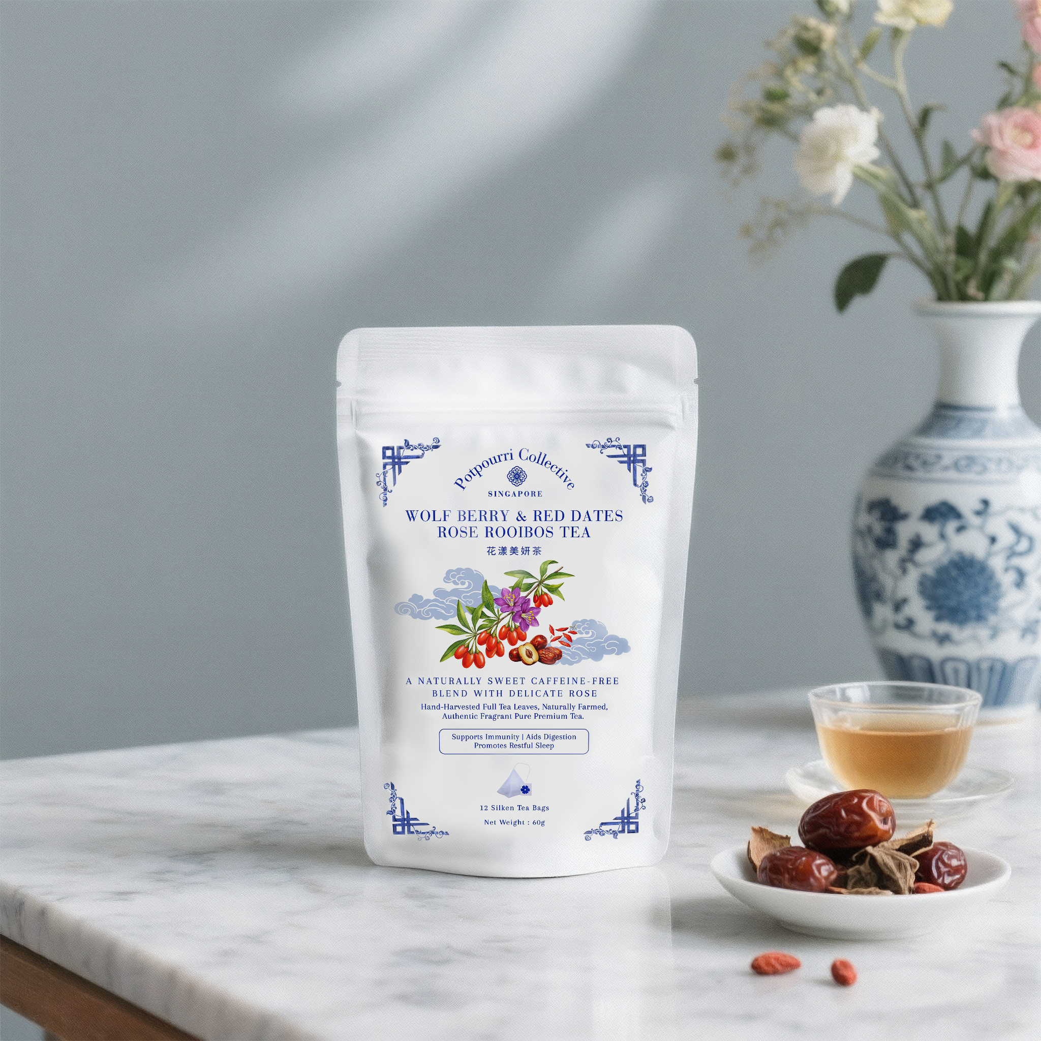 Wolfberry & Red Dates Rose Rooibos Tea