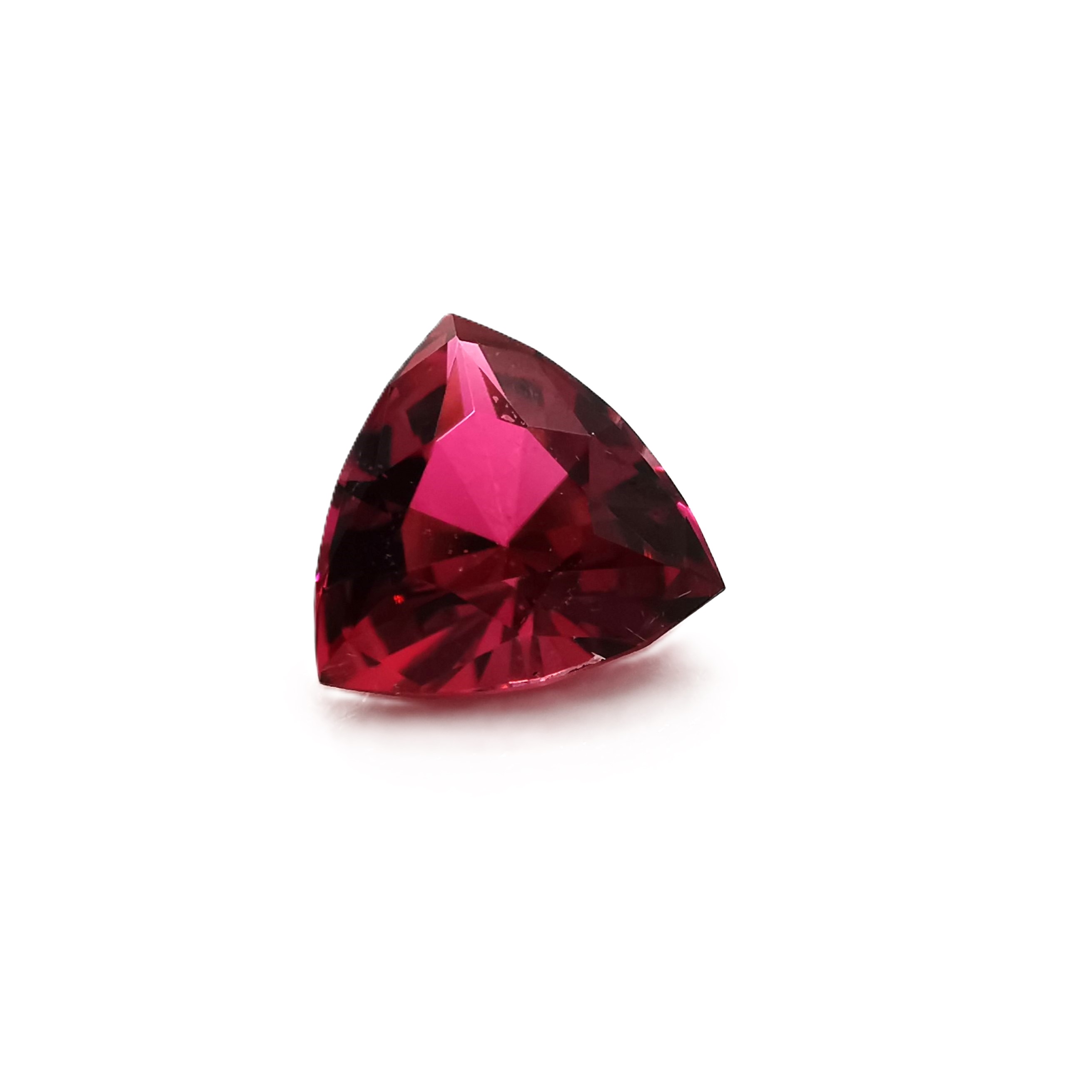 0.7 ct. triliant cut rubellite (red tourmaline)