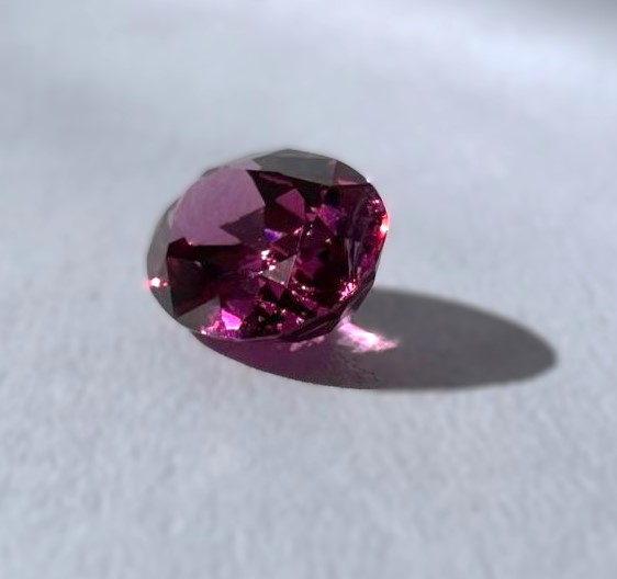 2.1 ct. red-ish pink rhodolite garnet 