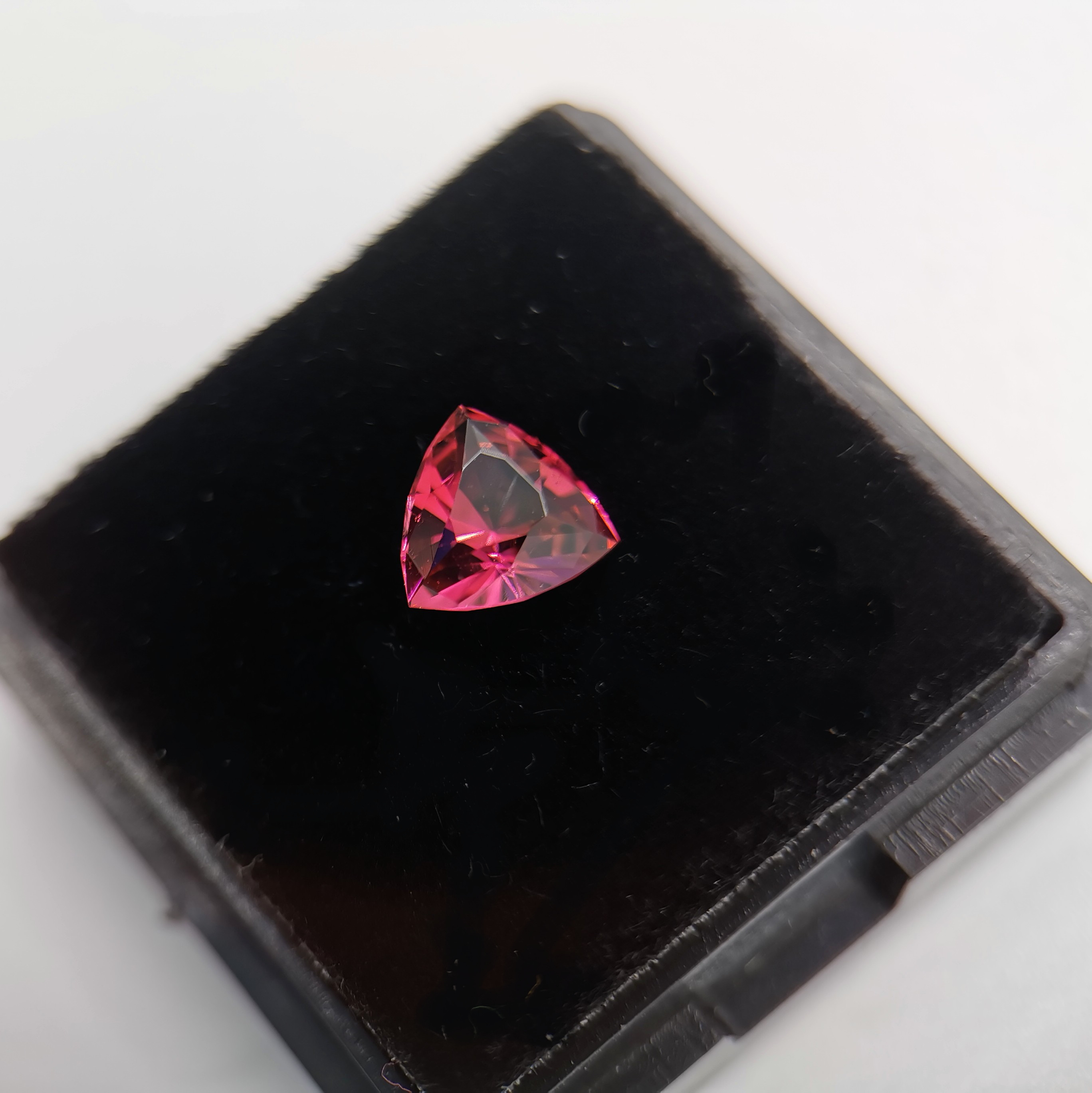 0.7 ct. triliant cut rubellite (red tourmaline) 