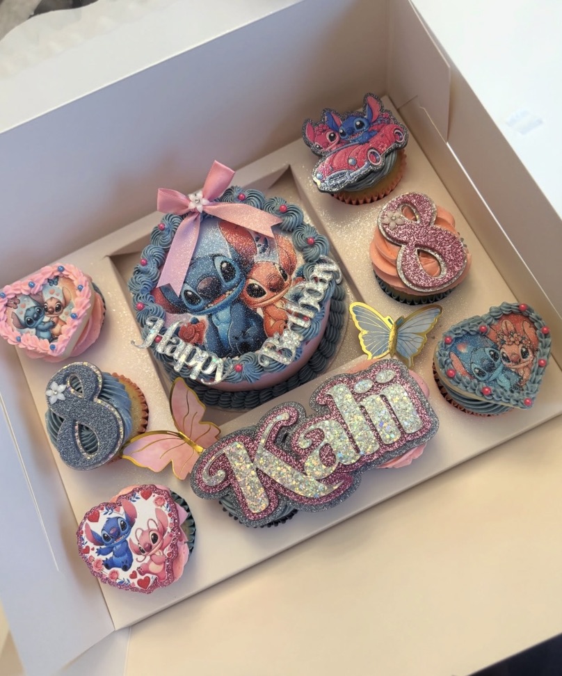 Bento Box: 6" Tower Cake with 8 cupcakes