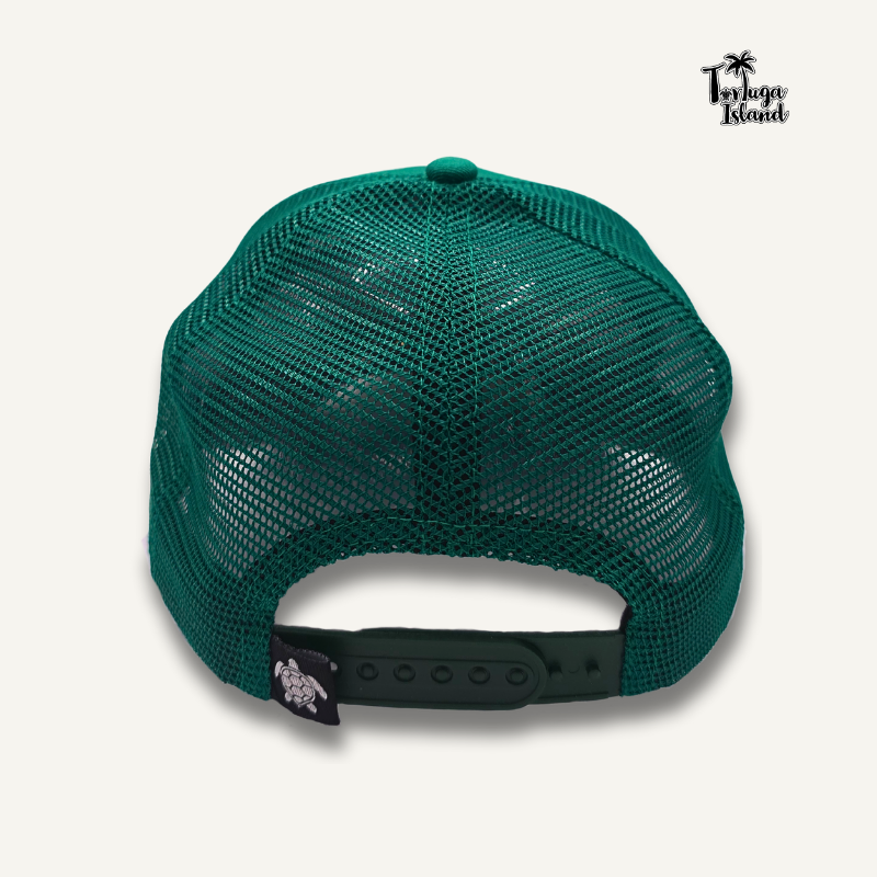 Tortuga on the Horizon Green Trucker Cap
