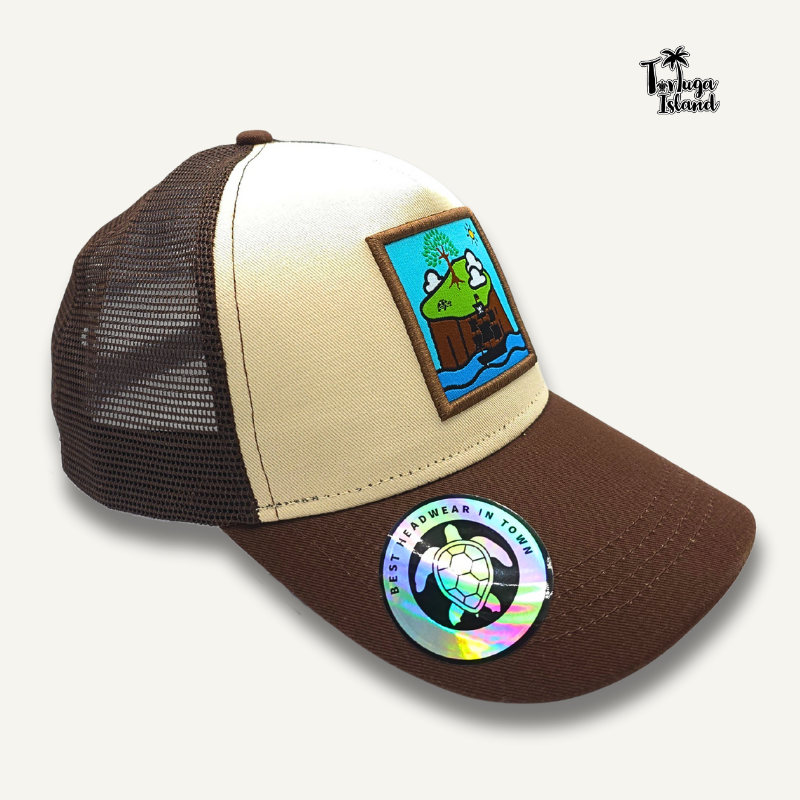 Tortuga on the Horizon Brown Trucker Cap