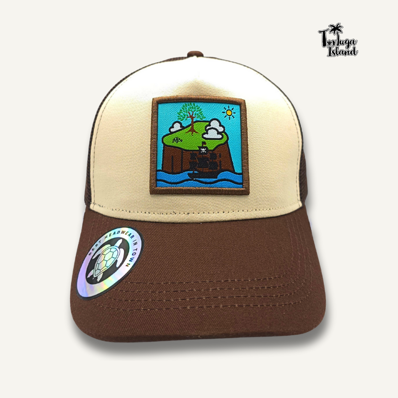 Tortuga on the Horizon Brown Trucker Cap