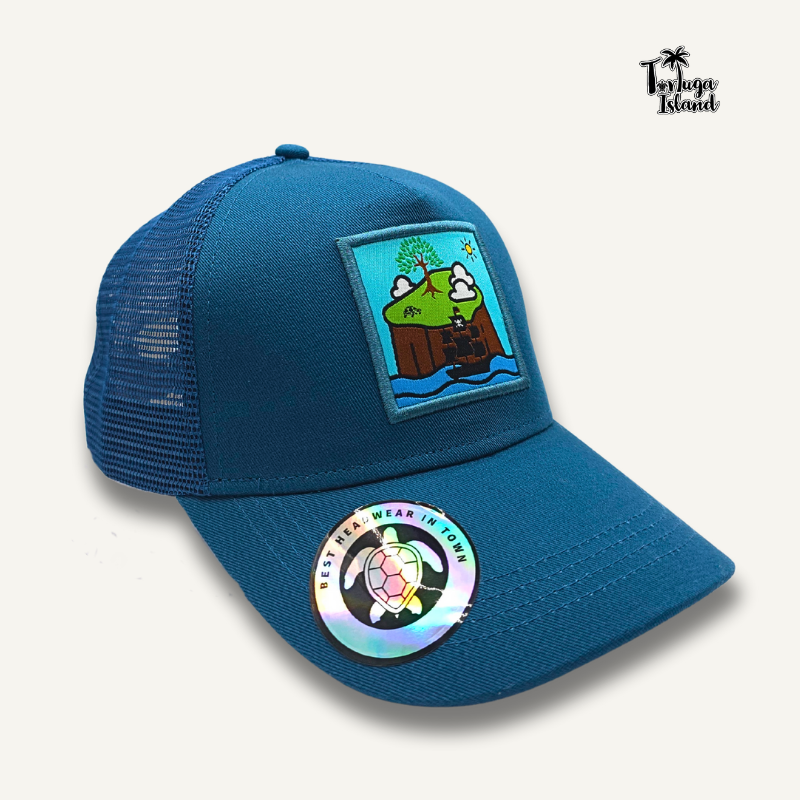 Tortuga on the Horizon Blue Cobalt Trucker Cap