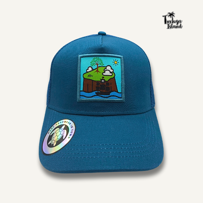 Tortuga on the Horizon Blue Cobalt Trucker Cap