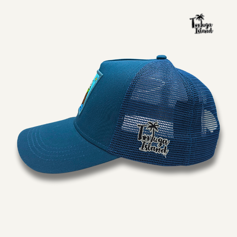 Tortuga on the Horizon Blue Cobalt Trucker Cap