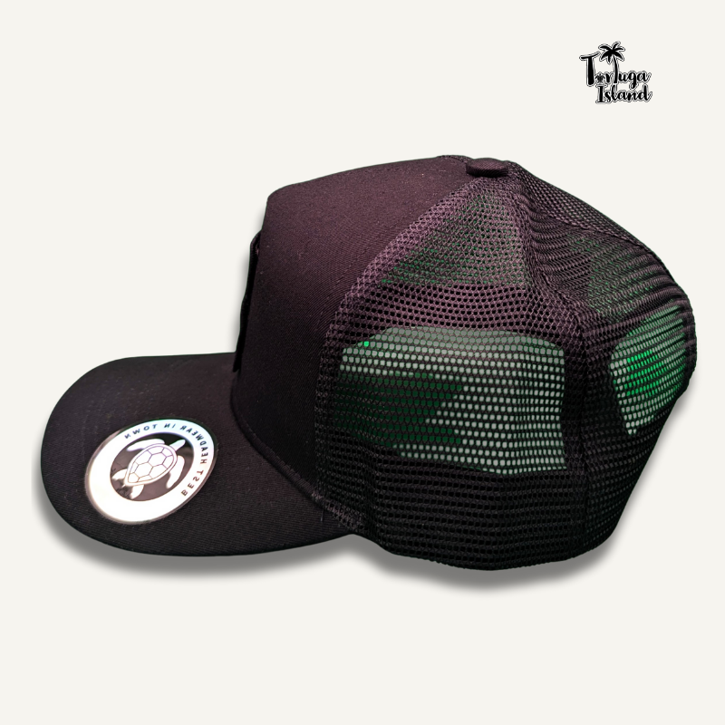 Skull Patch Black Trucker Cap
