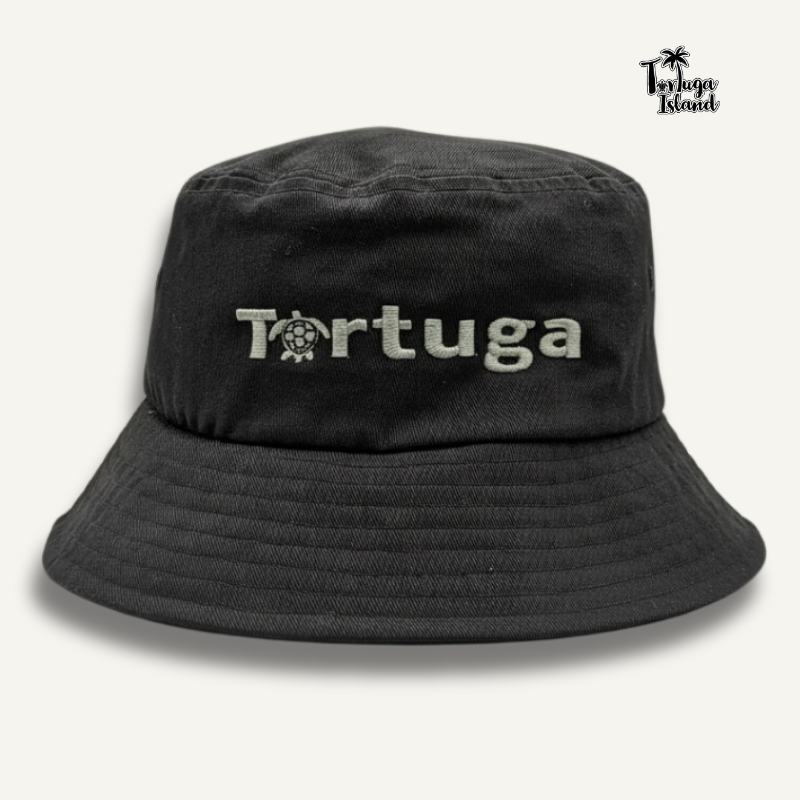 Tortuga & Skull Black Bucket Hat