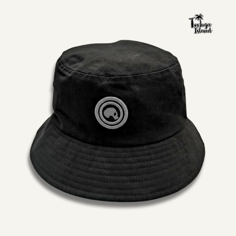 Tortuga & Skull Black Bucket Hat