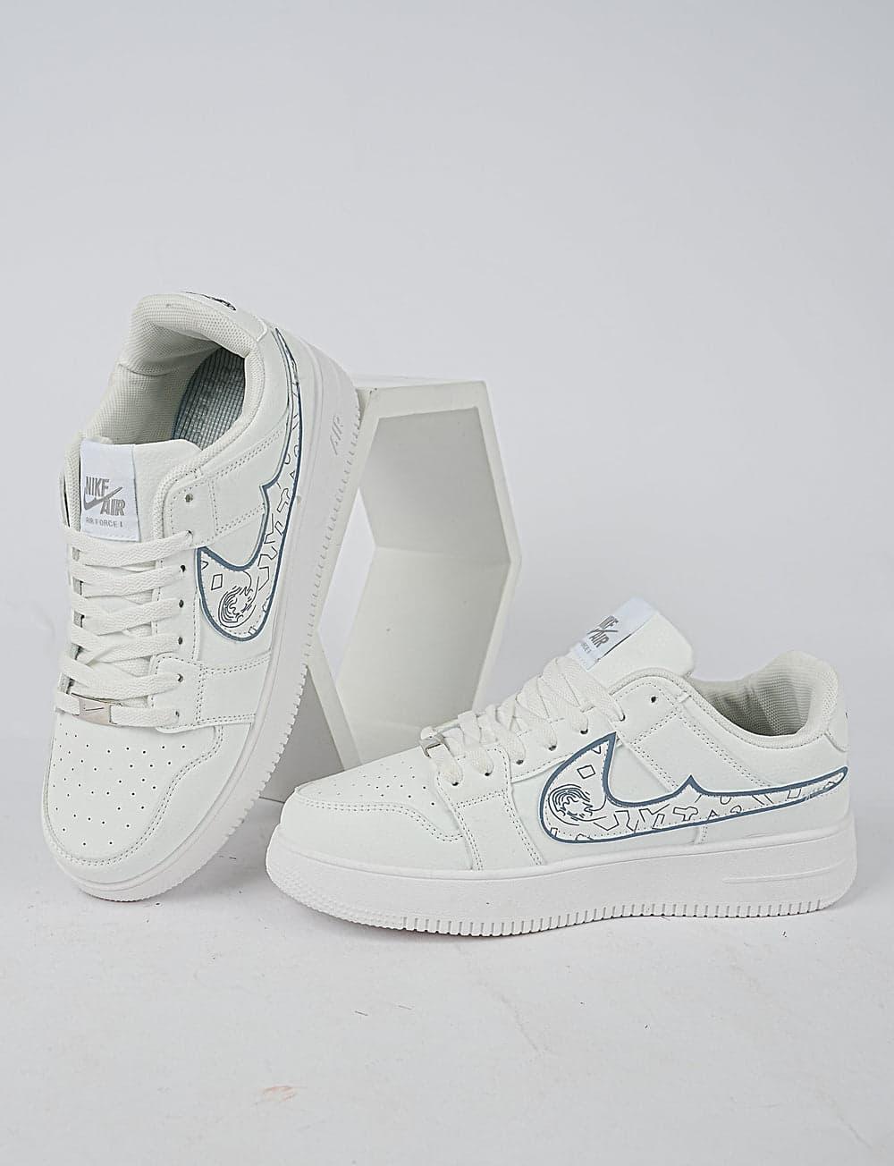 Nike Air Force 1 '07 Low – Triple White Monochrome Graphic 