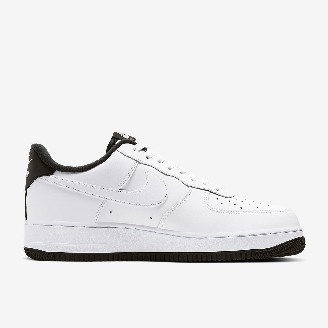 Nike Air Force 1  – Full White - Black Sole