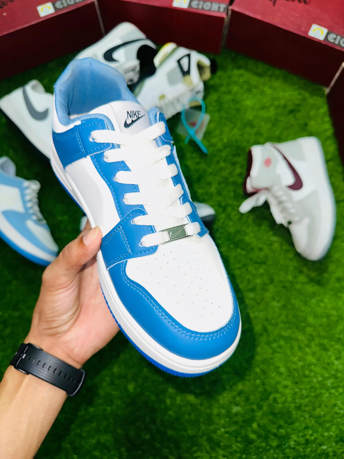 Nike Air Force 1 '07 Low – Blue and White Monochrome Graphic 