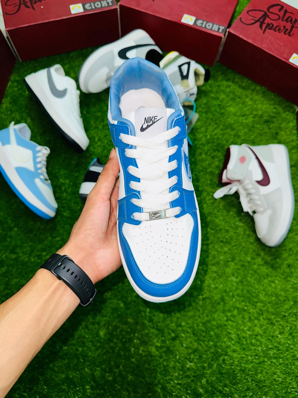Nike Air Force 1 '07 Low – Blue and White Monochrome Graphic 