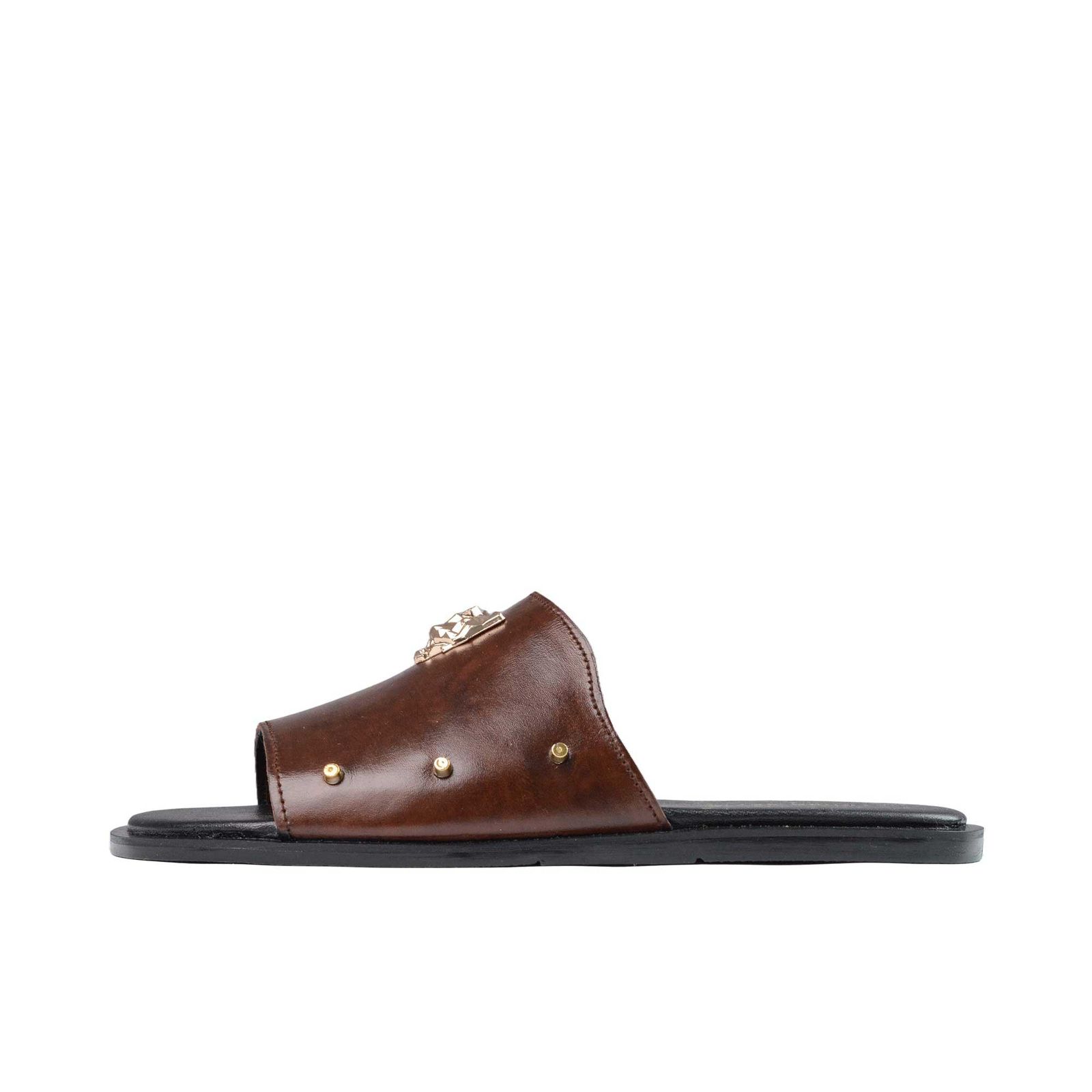 Premium Brown Leather Slide Sandals for Men – RK Footwear