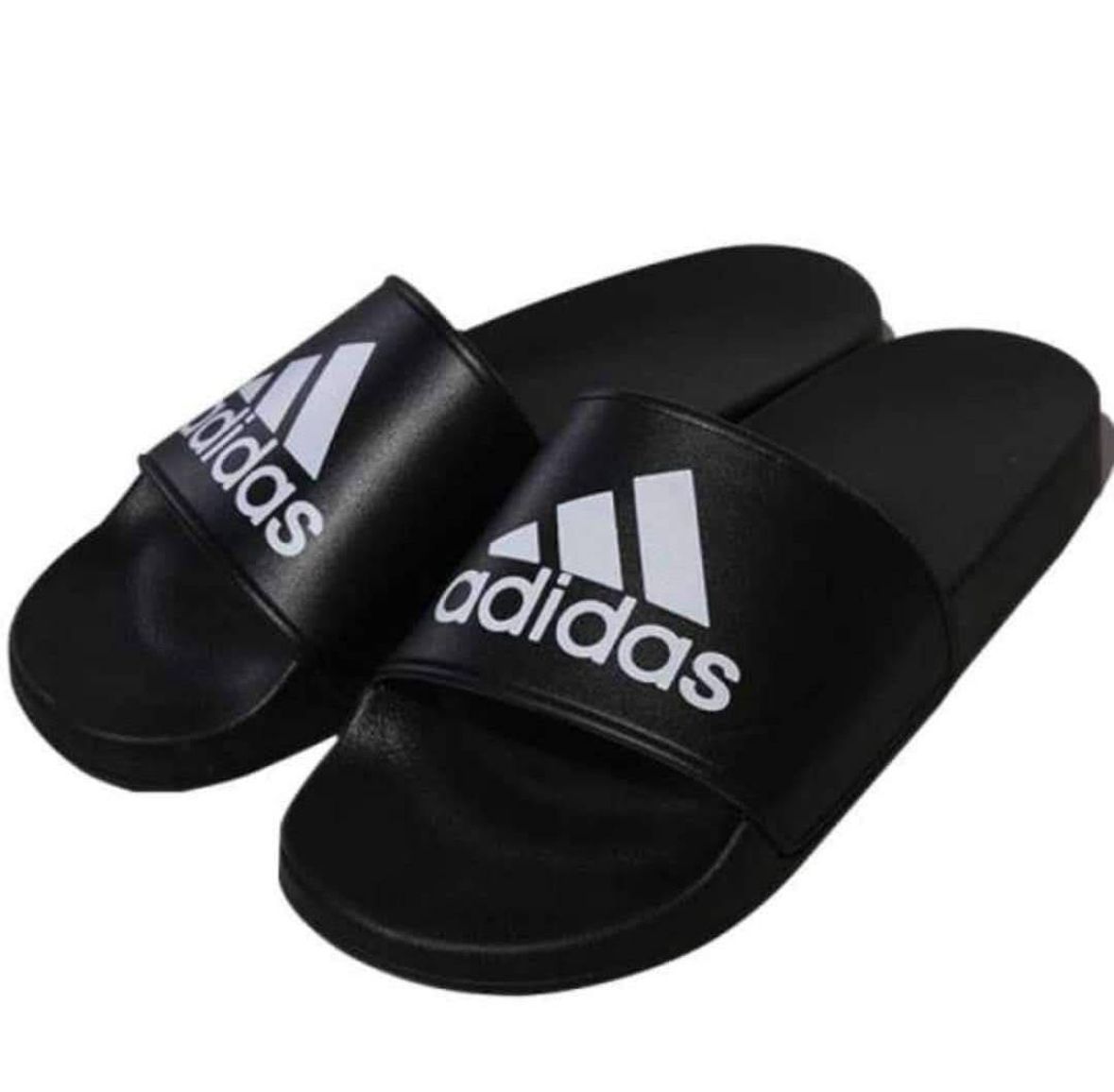 Adidas Adissage Comfort Slides White Black – Adjustable Strap & Massage Footbed