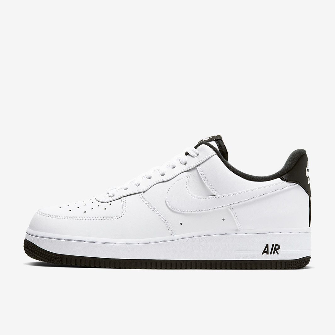Nike Air Force 1  – Full White - Black Sole
