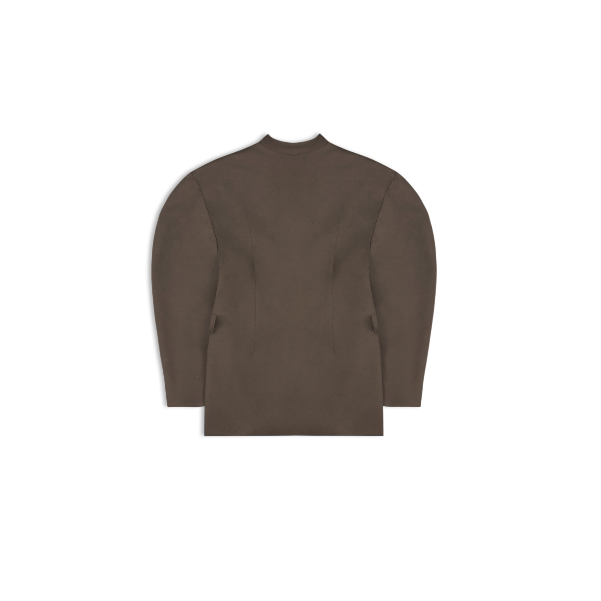 Oval Fitted Jacket in Taupe Colour